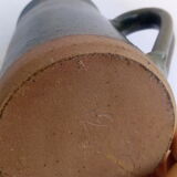 Khaki green enamelled pitcher