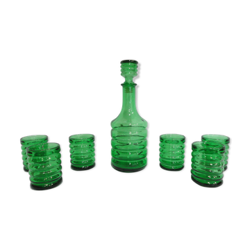 Ensemble de 6 verres et carafe vintage