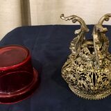 Chrome brass night light or candle holder