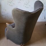 Pair of sculptural Bergère barrel armchairs