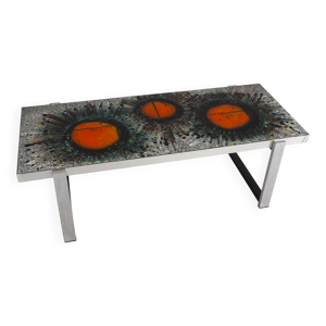 Table basse en carrelage - soleil