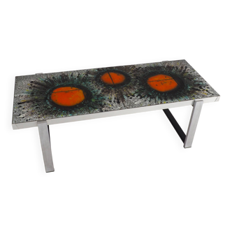 Mid-Century Modern Sunburst Tile Coffee Table