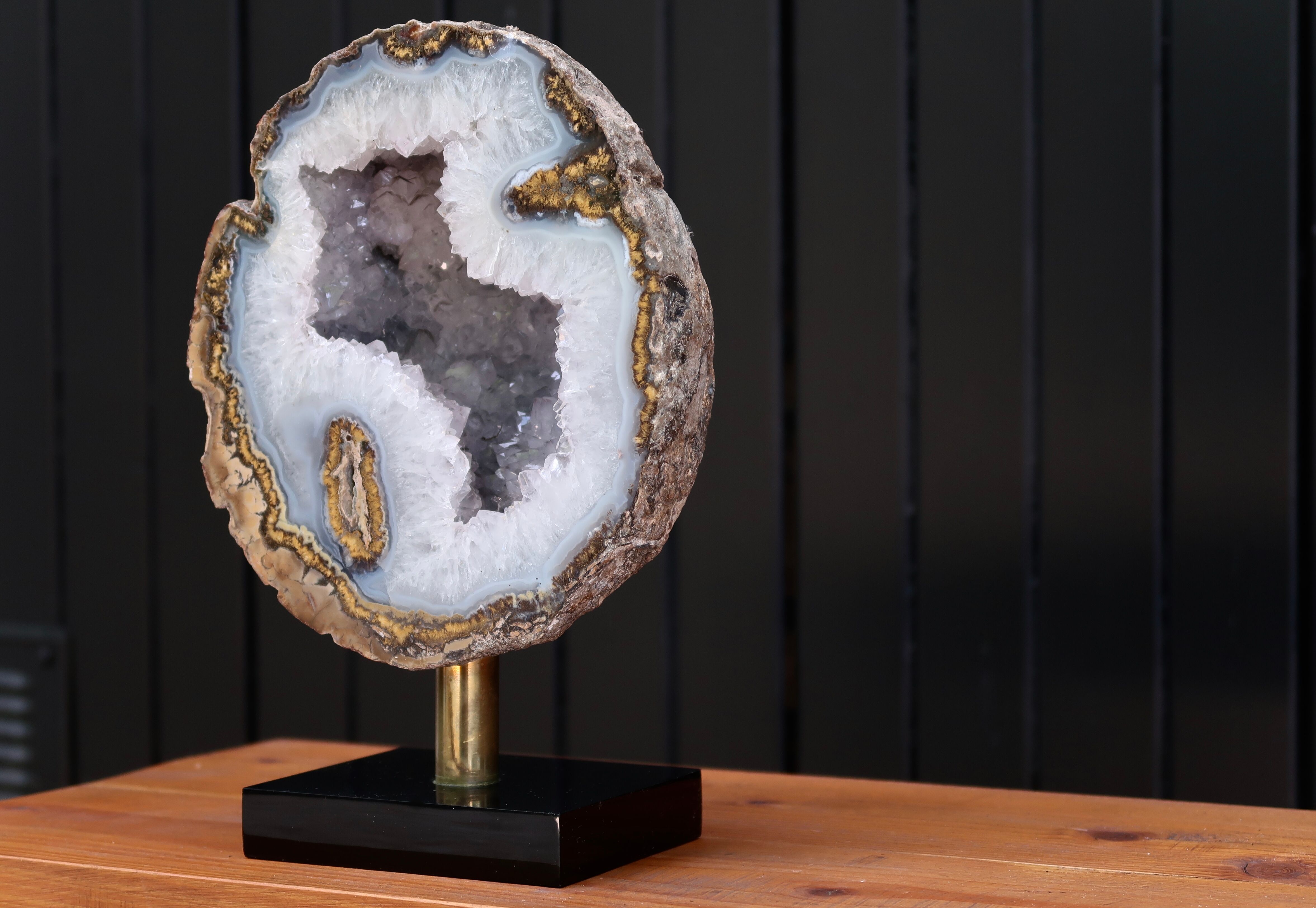 Half geode on base, cabinet of curiosities