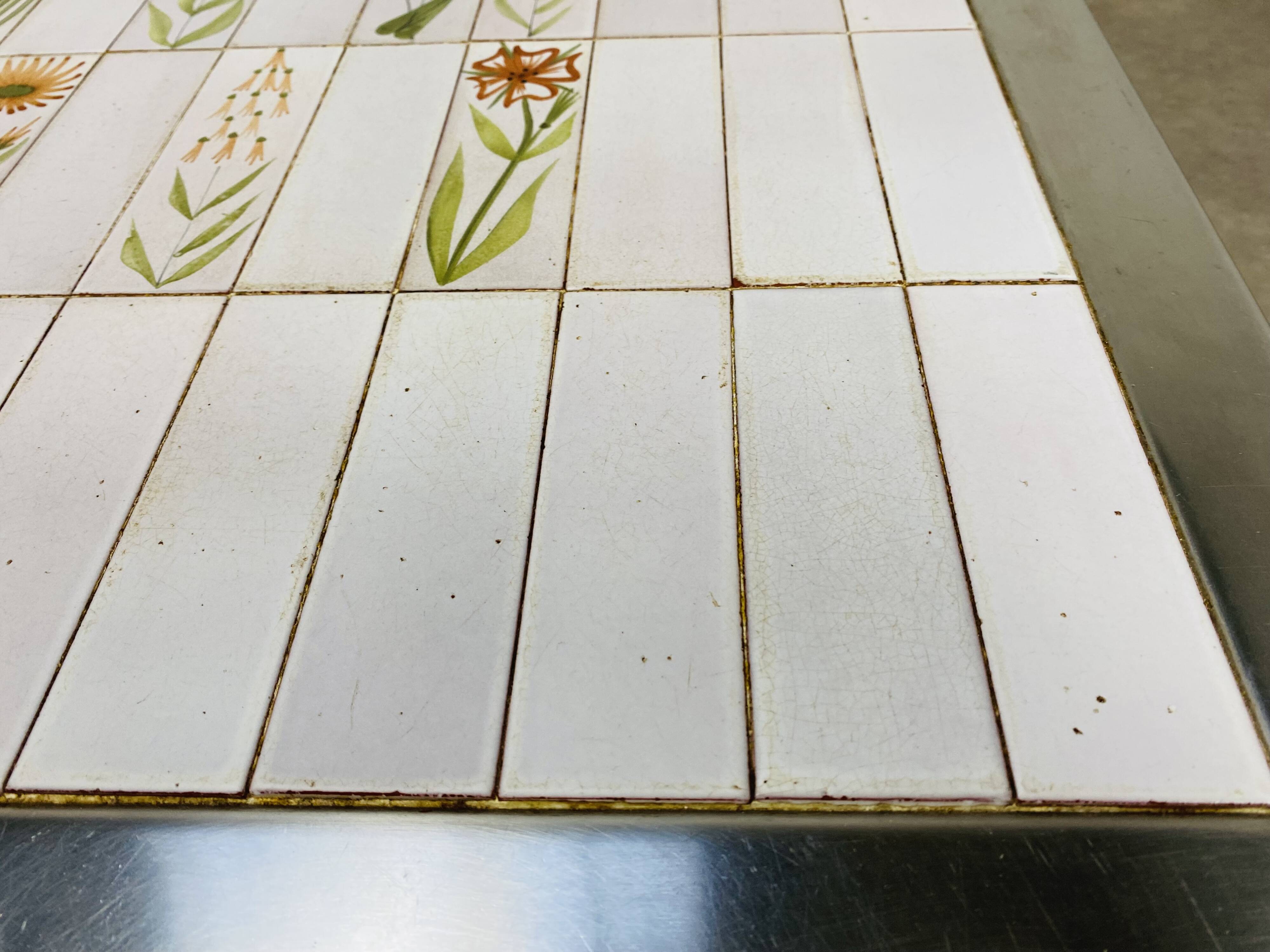 1950s ceramic coffee table, made from Roger Capron tiles