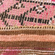 Tapis Couloir Rose à Médaillons, Tapis Turc Vintage, 86x364 Cm