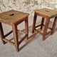 Pair of oak workshop stools – France, 1950s
