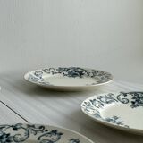 Set of 5 vintage earthenware flat plates