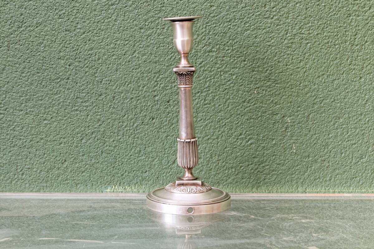 Silver-plated candlestick, late 19th century.