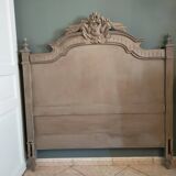 Antique painted wooden headboard