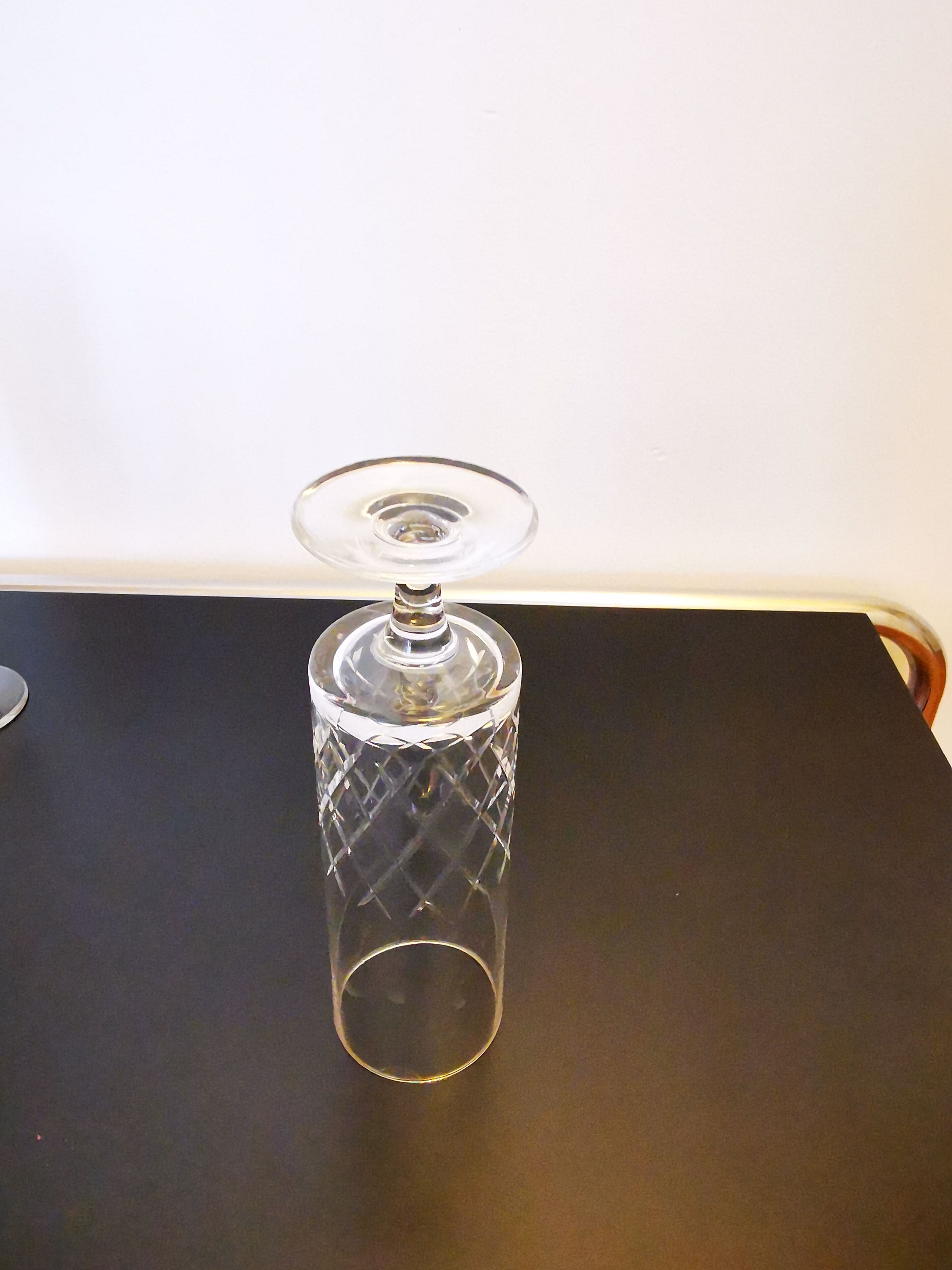 Lot of crystal champagne flutes