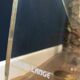 Altuglass roller TV table/furniture by David Lange with sliding tray
