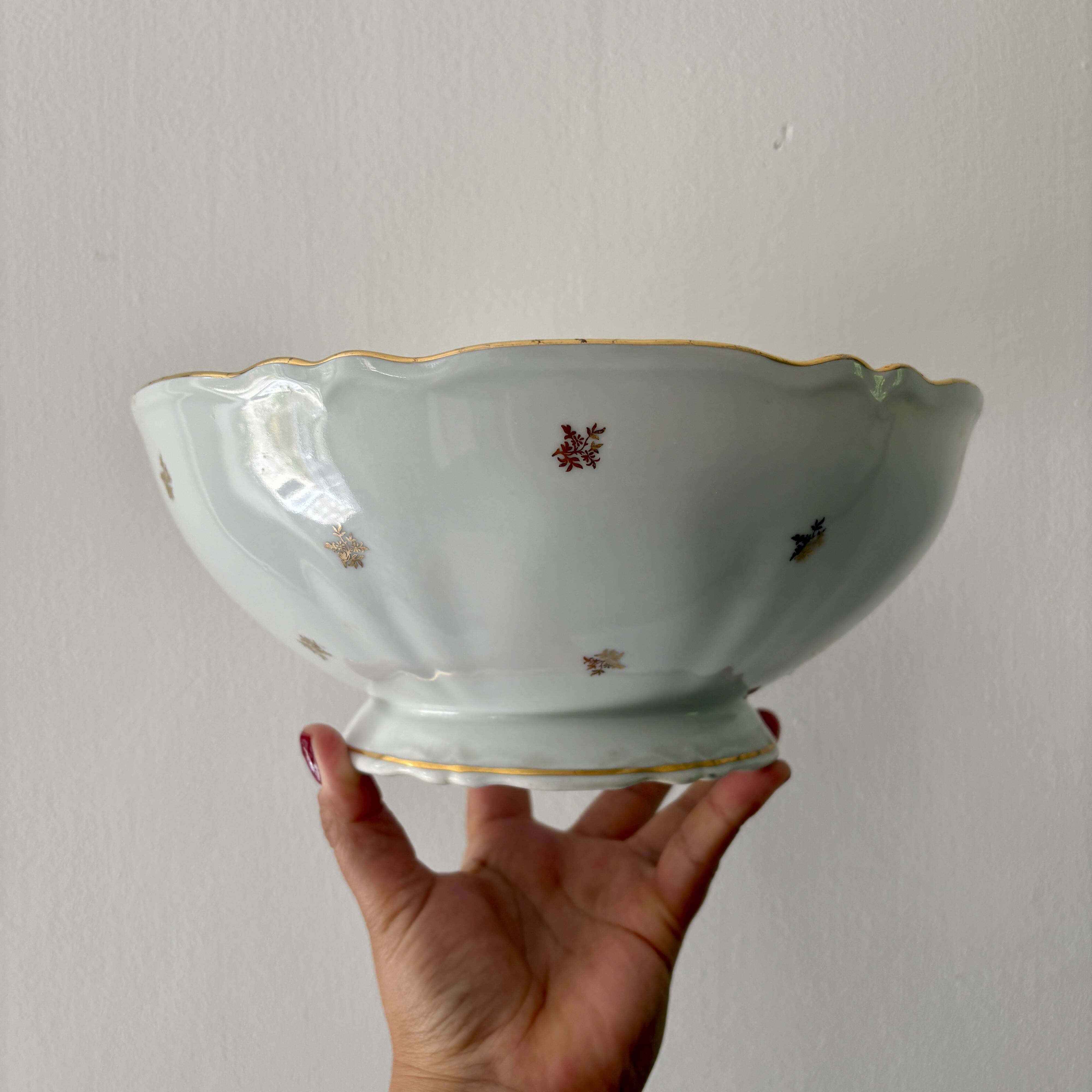 Vintage Limoges porcelain salad bowl