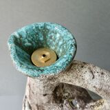 Openwork ceramic lamp from Vallauris, 70s