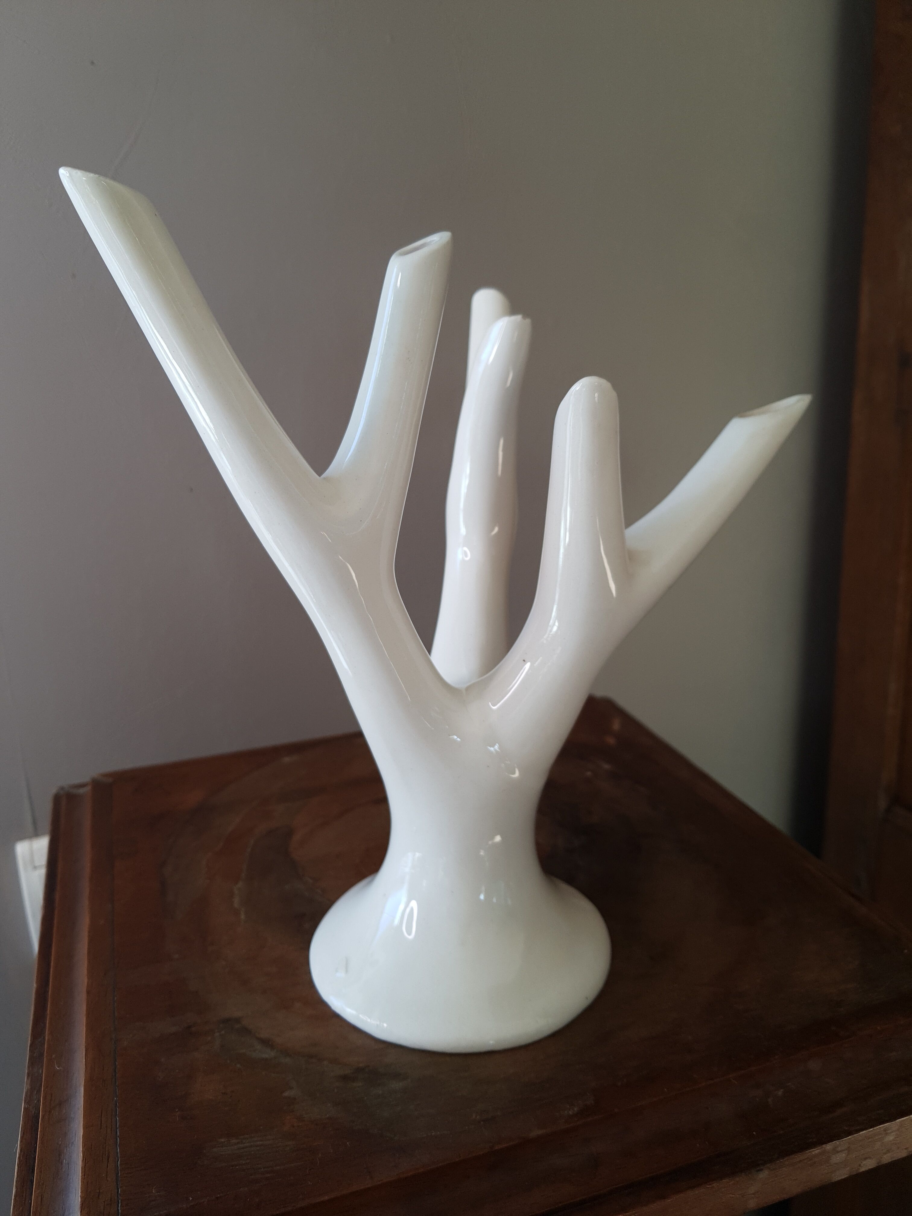 Vintage coral branch vase