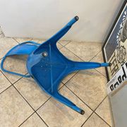 Authentic blue tolix metal chair by Xavier Pauchard vintage industrial 1950