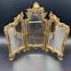 Triptych mirror, gilt bronze, circa 1900.
