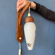 Teak wood wall lamp