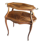 Table à thé à 2 niveaux et 2 poignées