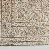 Grand tapis vintage tons pastel jaune et vert menthe, faded 312x197Cm