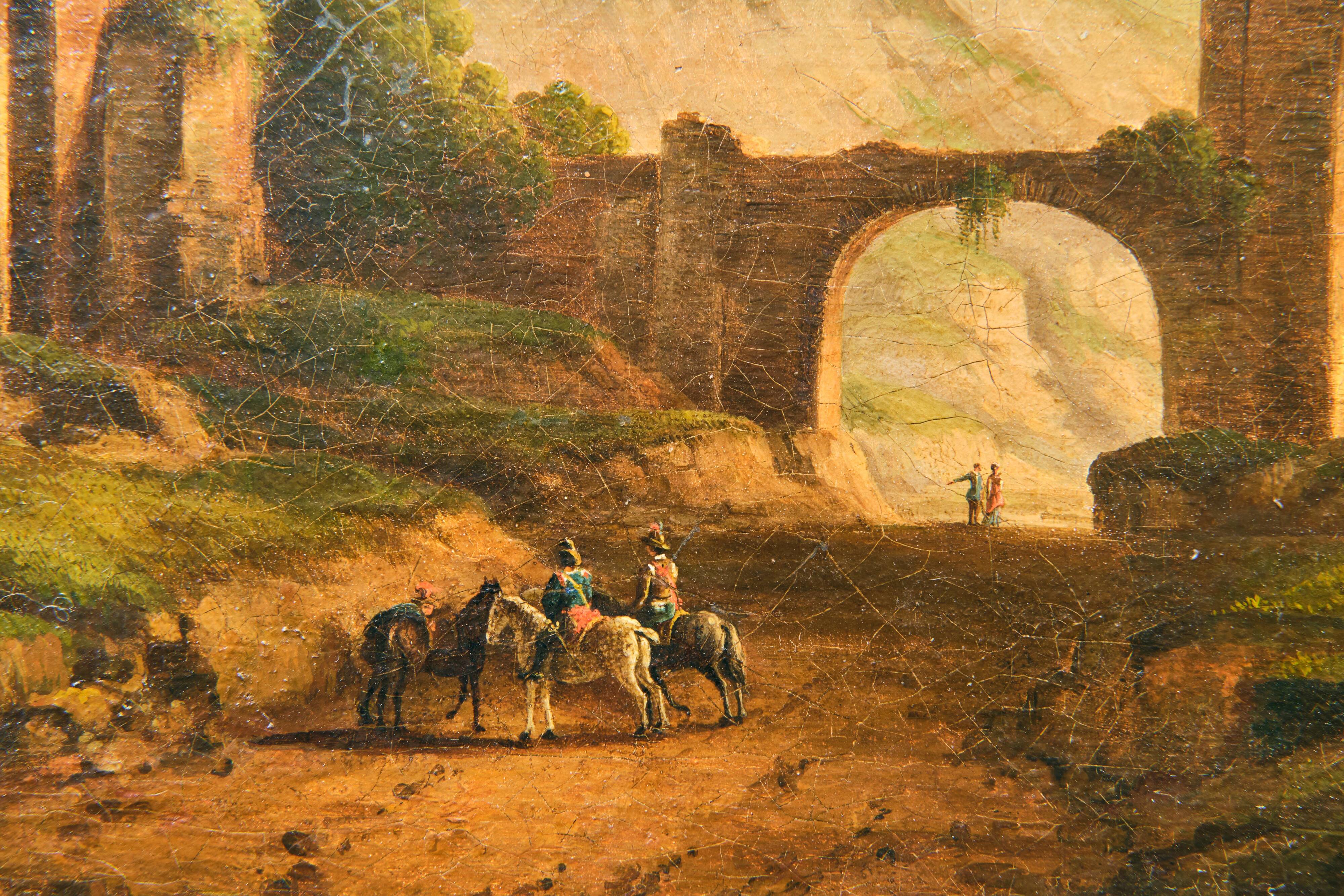 Paysage avec cavaliers, ÉCOLE ITALIENNE, XVIIIe SIÈCLE