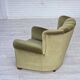1960s, Danish relax armchair, original green furniture velour, beech wood.