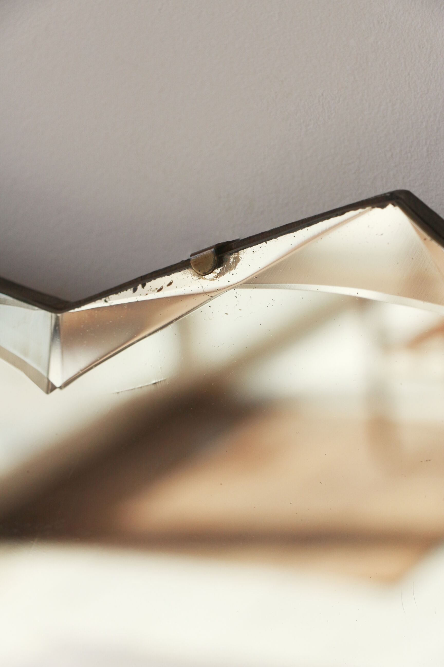 Beveled mirror - freeform - "batman", 67x39 cm