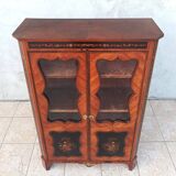 Louis XVI display cabinet in rosewood and amaranth veneer.