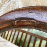 Mirror with fish-shaped wooden frame