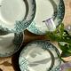 Set of 8 vintage flat plates in iron earth, model Narcisses de Saint Amand (LOT1)