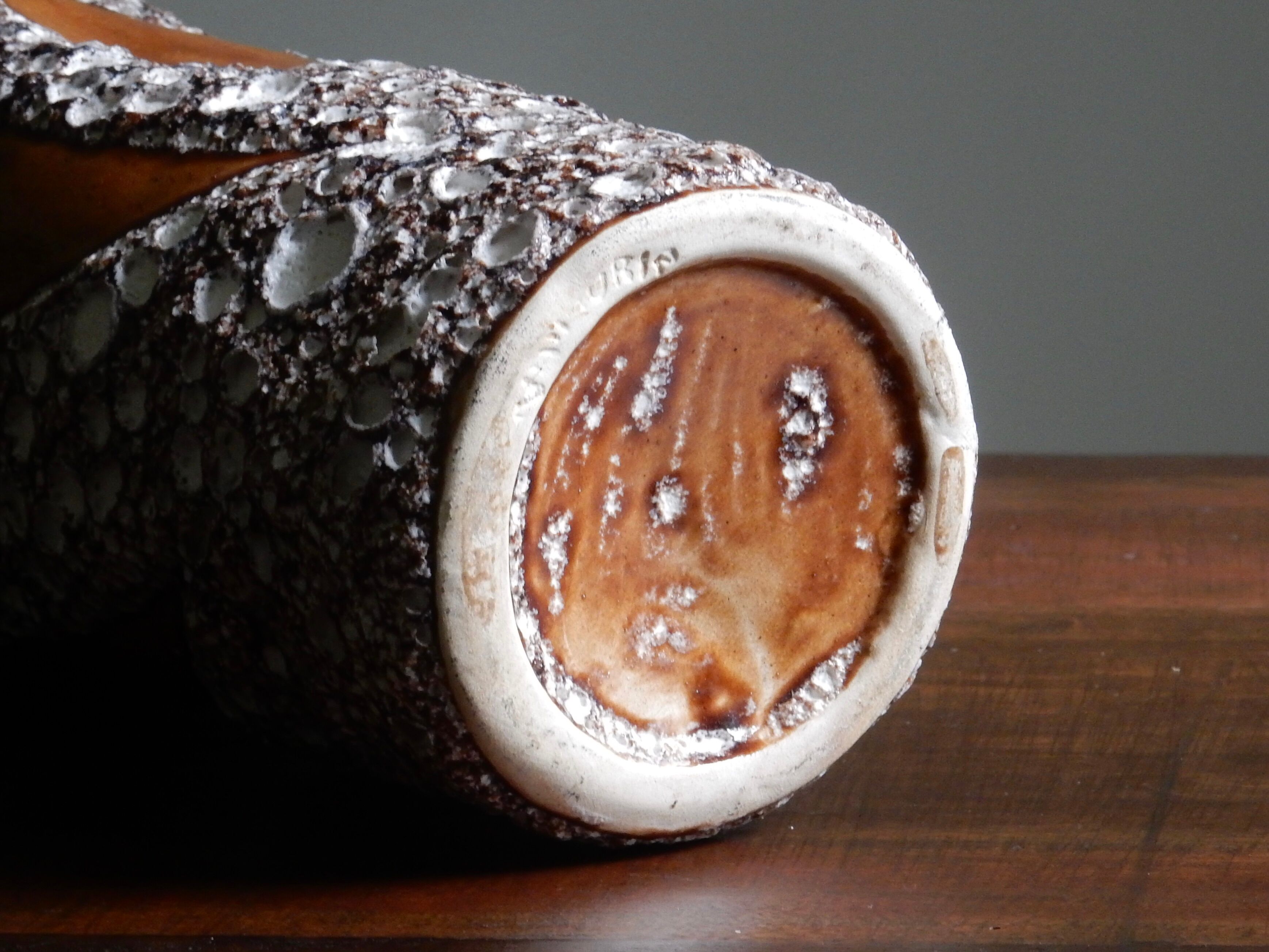 Vase Vallauris ceramic fat lava of the 60s
