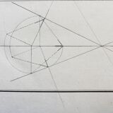 Old drawing - study of geometry - Ecole Royale Polytechnique 1824