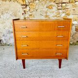 Vintage Scandinavian style oak chest of drawers circa 70's