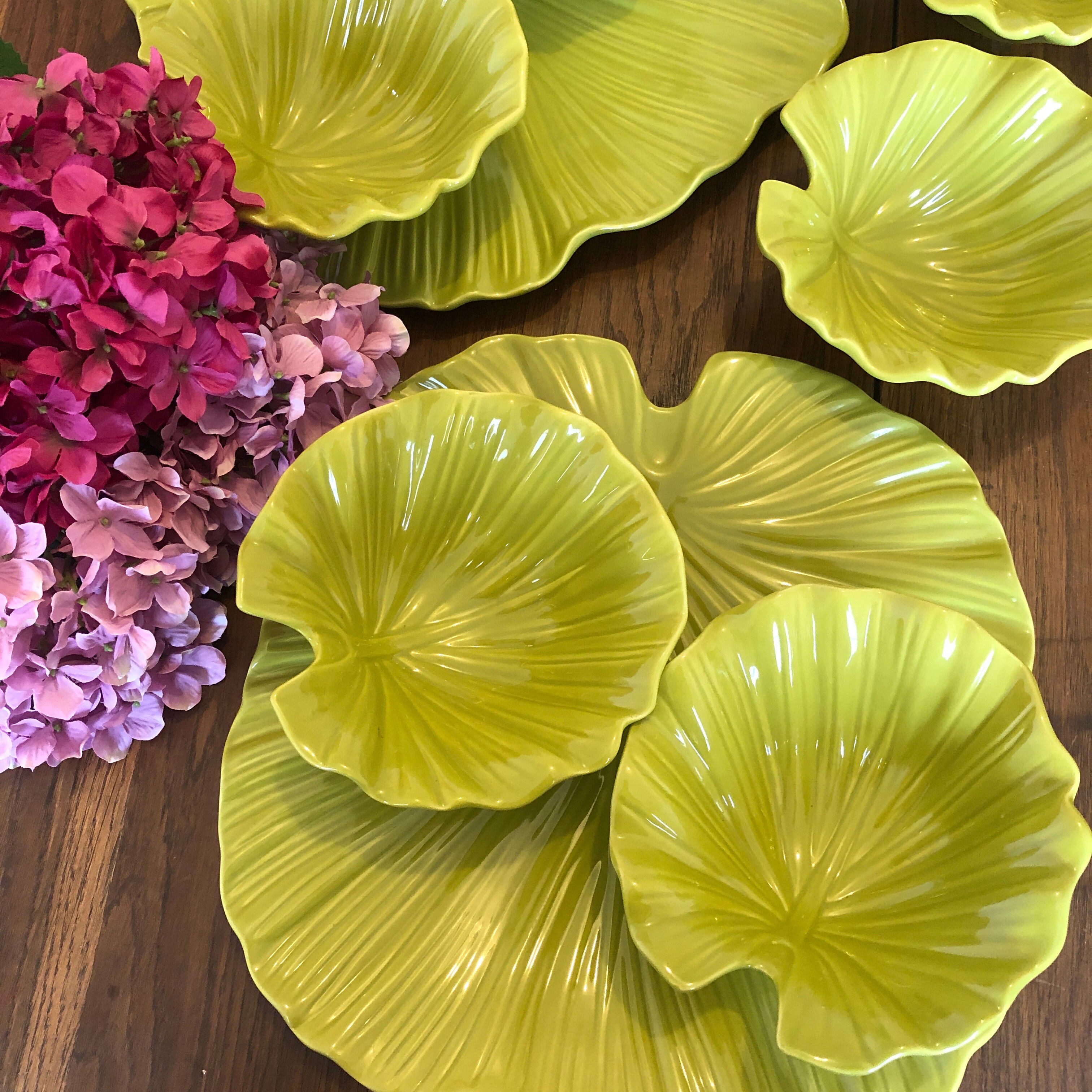 2 dishes and its 6 anise green cups