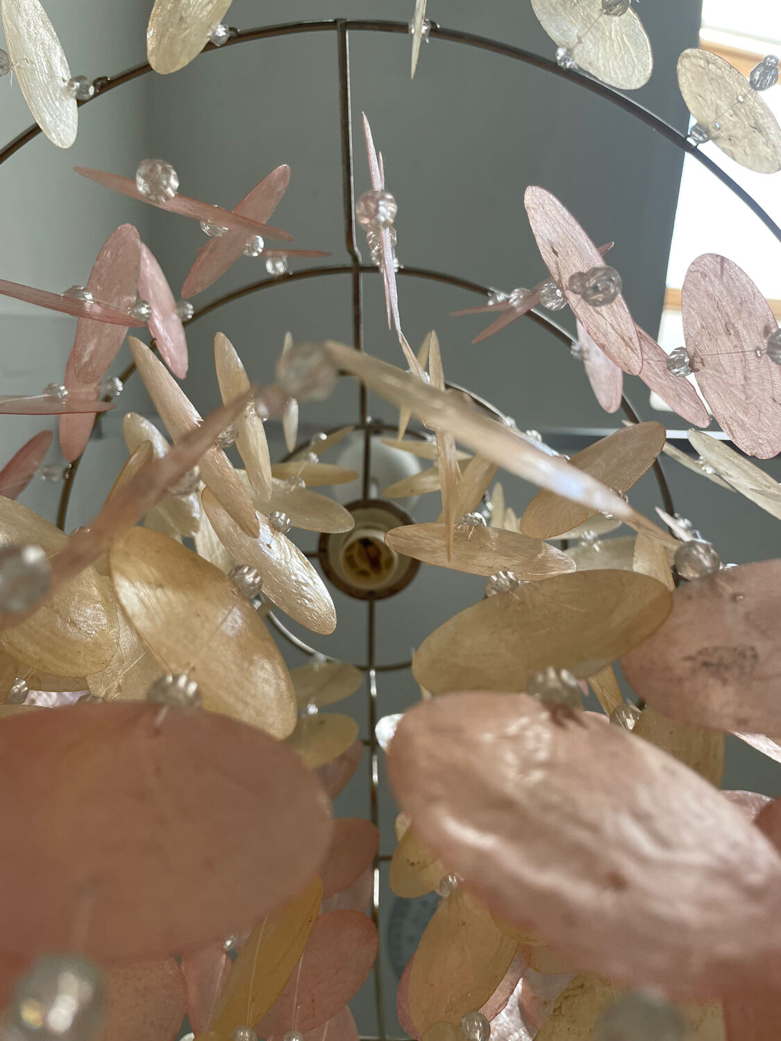 Mother-of-pearl tassel chandelier