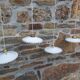 Lot de 4 suspensions en opaline blanche festonnée art Deco