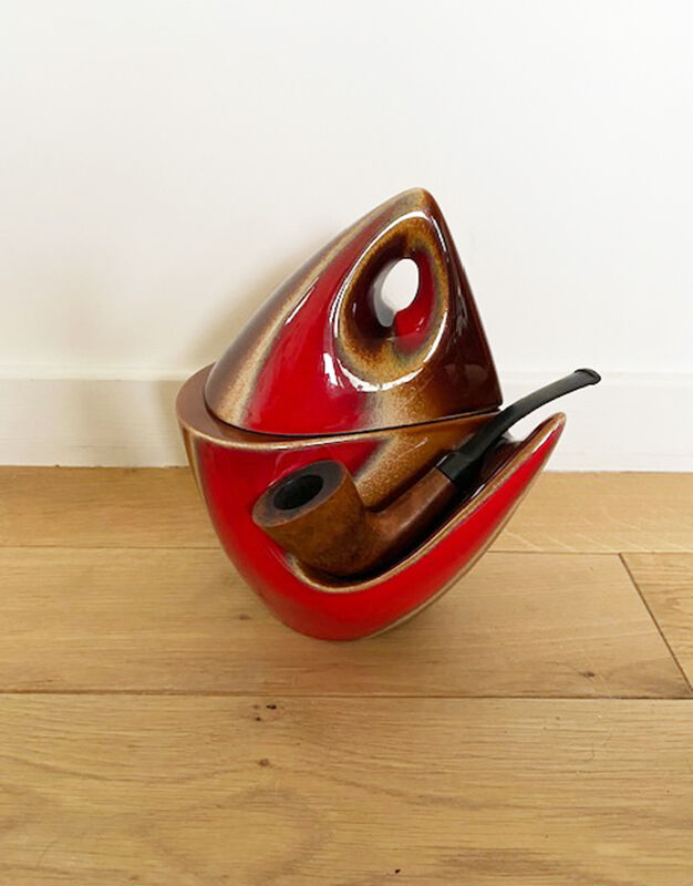 Pot à tabac, porte pipe en céramique