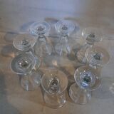 8 petits verres de bistrot anciens