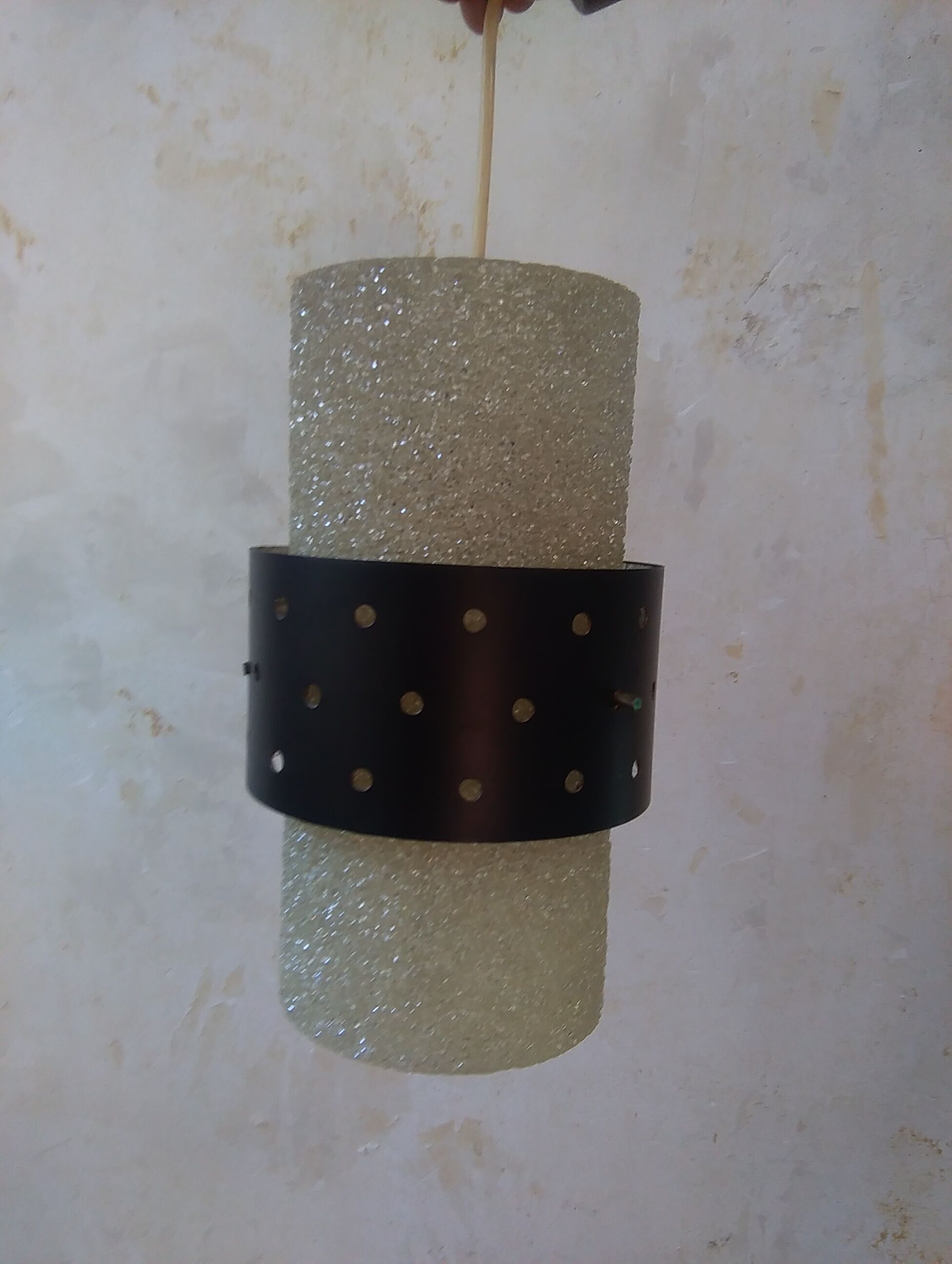 Granita  and perforated plate vintage hanging lamp