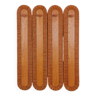 Rattan coat rack produced by Uluv in the 1960s