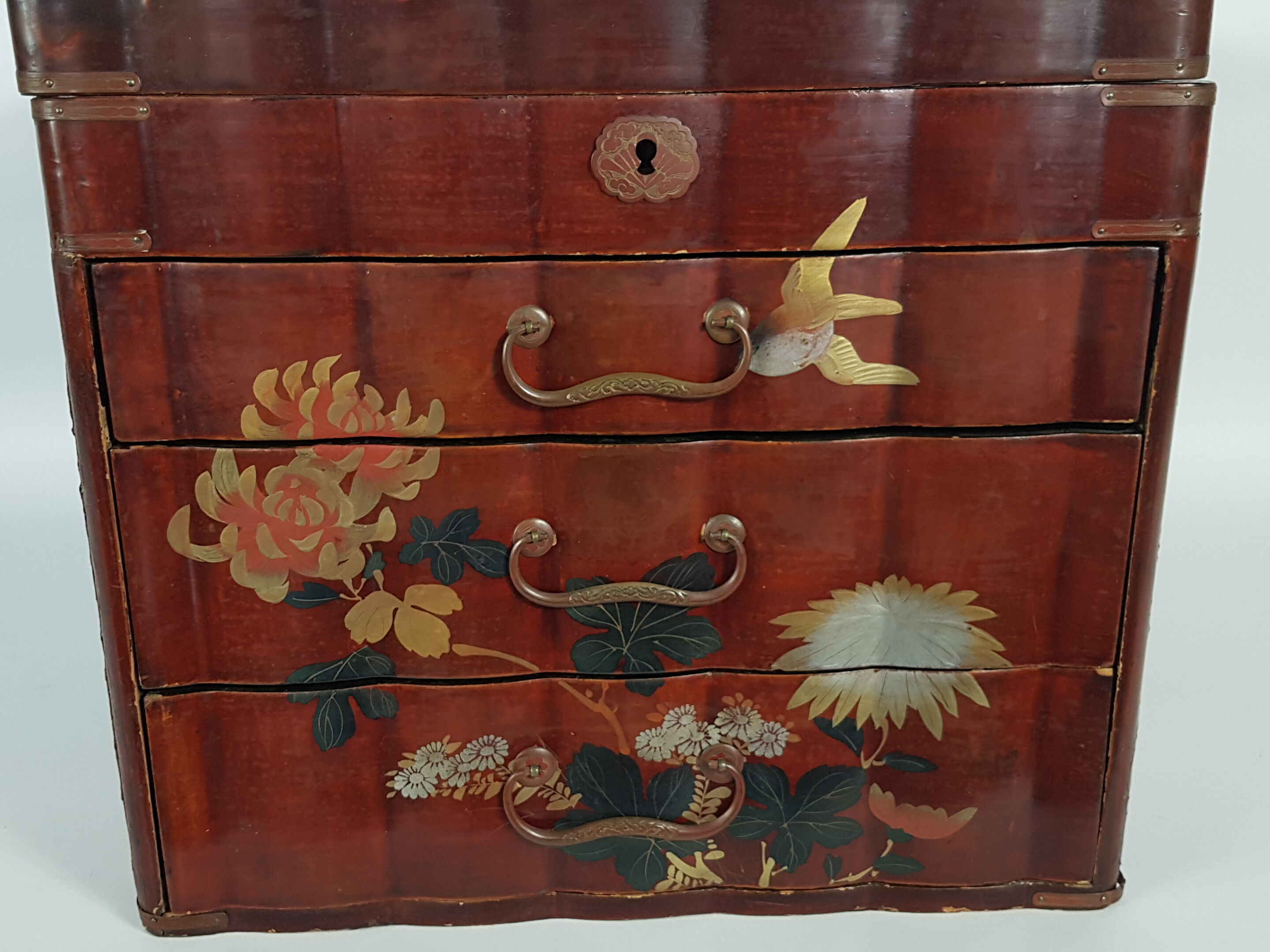 Sewing box or lacquered wood storage Japan early XX