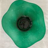 Green glass dish by Max Verboeket