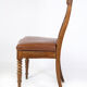Set of eight late empire chairs in high quality brown leather in mahogany