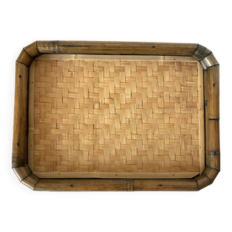 Bamboo and rattan tray