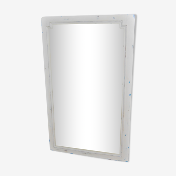 Patinated white mirror - 135x80cm