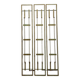 Very beautiful set of 3 lacquered iron door grilles from the Art Deco period