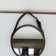 Mirror with handmade leather strapping