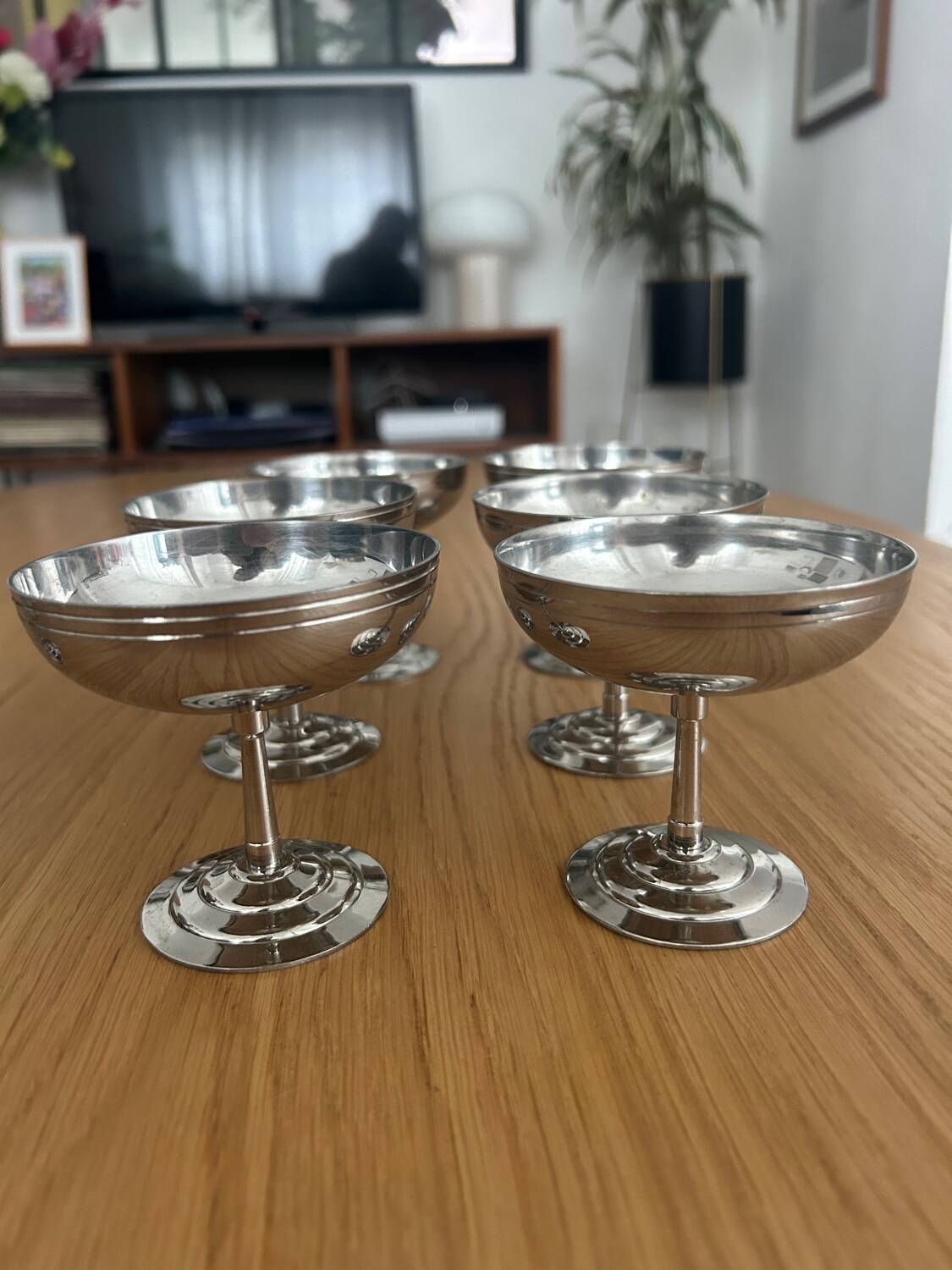 Set of 6 Letang-Remy ice cream cups - 18/10 stainless steel