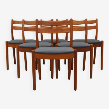 Set of six teak chairs, Danish design, 1970s, designer: Poul M. Volther