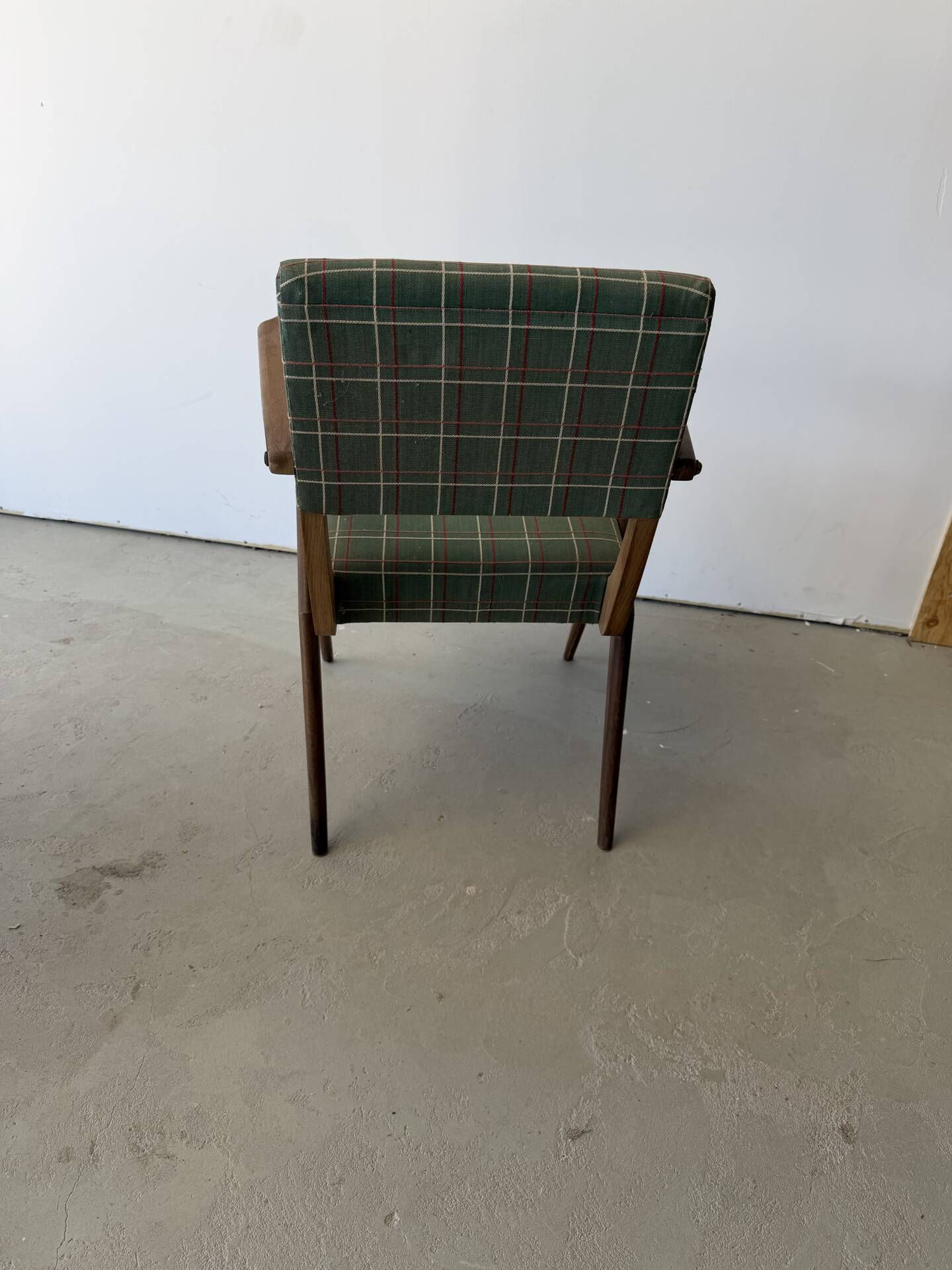 Pair of armchairs with a Scandinavian design in vintage teak from the 1960s.