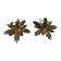 Pair of candlesticks, holly leaves, in brass